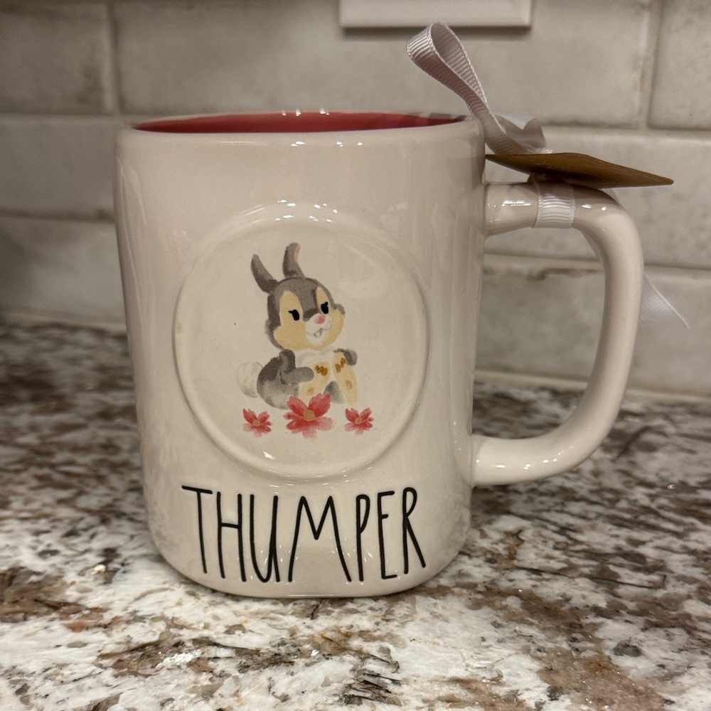 Rae Dunn Thumper Mug with Pink Interior
